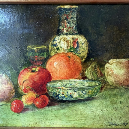 Rustic Still Life Oil Painting "Fruit Bowl" Refined Small Artwork Holland Art Shop