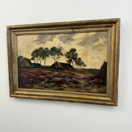Original Landscape Oil Painting "Lonely Cottage" Traditional Art Holland Art Shop
