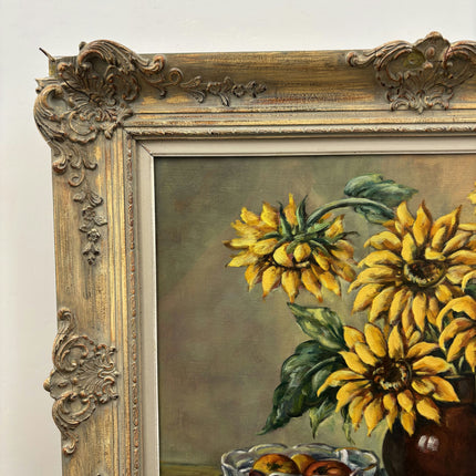 Expressive Floral Still Life Oil Painting "Sunflower Bouquet" Detailed Large Art Holland Art Shop