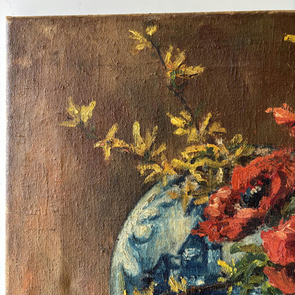 Detailed Flowery Still Life Oil Painting "Red Poppies" Classic Artwork Holland Art Shop