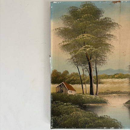 Authentic Landscape Oil Painting "Tall Trees" Original Small Art Holland Art Shop