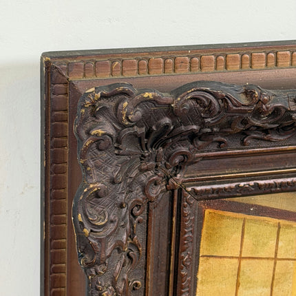 Vintage Interior Oil Painting "Wooden Frame" Refined Artwork Holland Art Shop