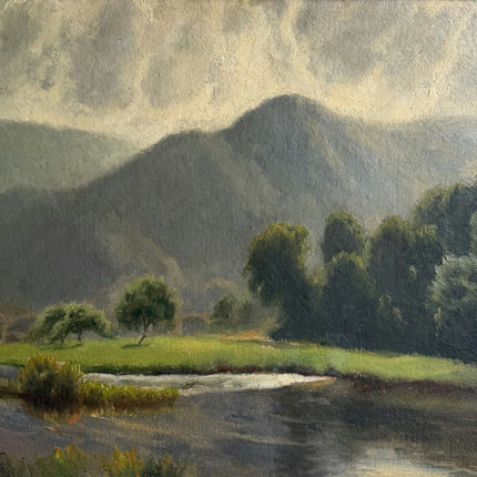 Vintage Landscape Oil Painting "Framed Landscape" Authentic Large Art Holland Art Shop