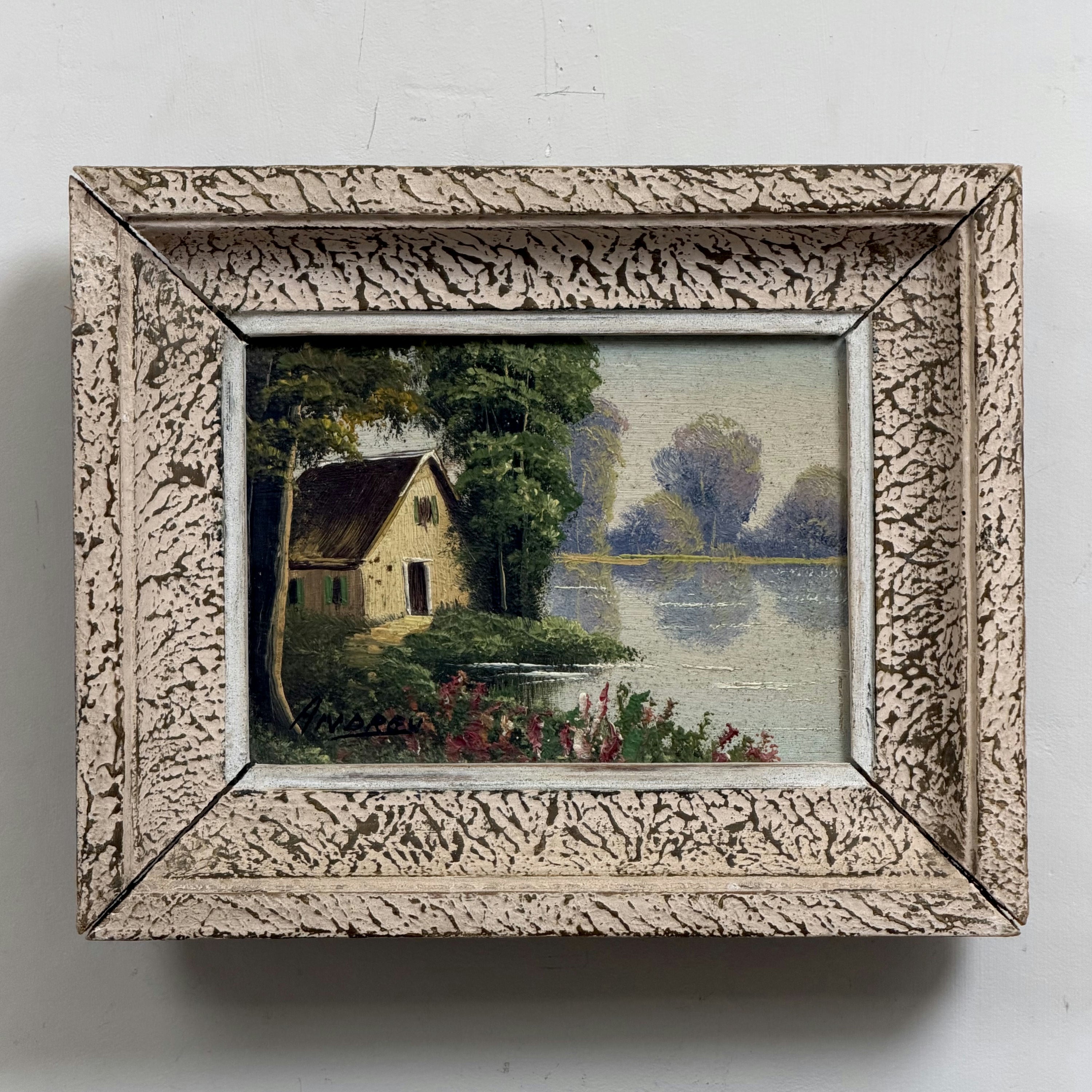 Rustic Landscape Oil Painting 