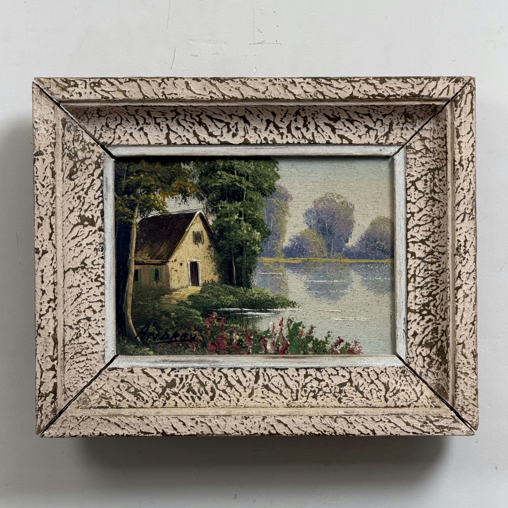 Rustic Landscape Oil Painting 