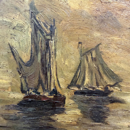 Vintage Seascape Oil Painting "Sailing Boats" Traditional Art Holland Art Shop