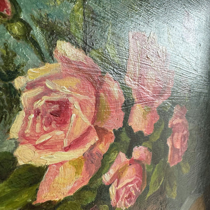 Expressive Floral Still Life Oil Painting "Pink Roses" Handcrafted Art Holland Art Shop