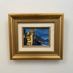 Detailed Cityscape Oil Painting "Paint Frame" Refined Small Artwork Holland Art Shop