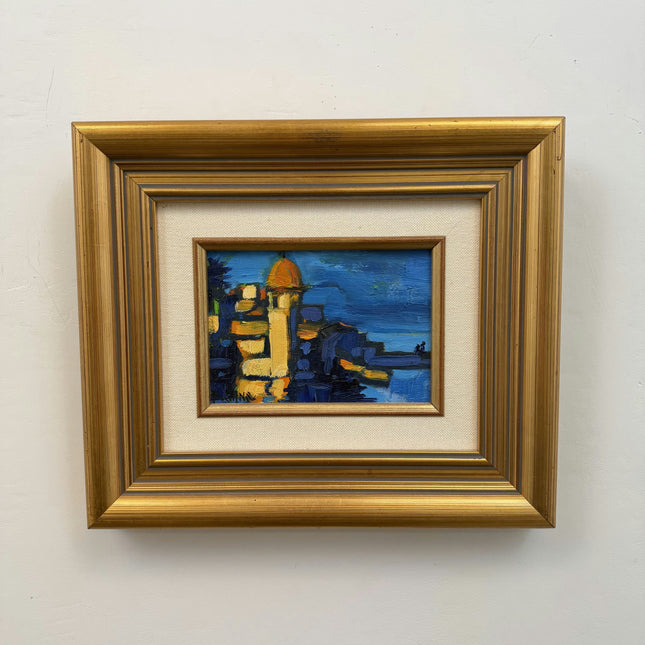 Detailed Cityscape Oil Painting "Paint Frame" Refined Small Artwork Holland Art Shop