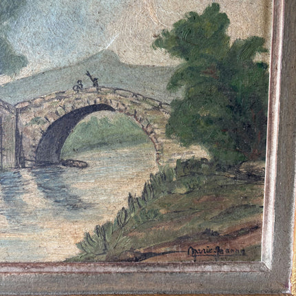 Authentic Landscape Oil Painting "Stone Bridge" Elegant Artwork Holland Art Shop