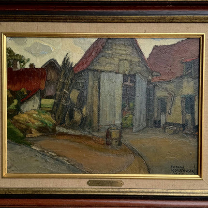 Vintage Cityscape Oil Painting "Thatched House" Detailed Art Holland Art Shop