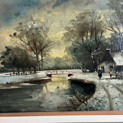 Handcrafted Winter Landscape Oil Painting "Framed Painting" Detailed Dutch  Art Holland Art Shop