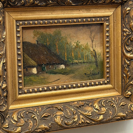 Refined Landscape Oil Painting "Gilded Frame" Traditional Small Artwork Holland Art Shop