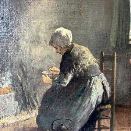 Refined Interior Oil Painting "Seated Woman" Rustic Art Holland Art Shop
