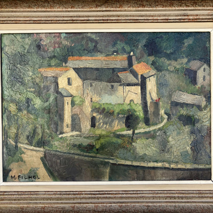 Timeless Landscape Oil Painting "Clustered Houses" Rustic French Art Holland Art Shop
