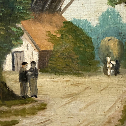 Classic Landscape Oil Painting "Old Windmill" Original Small Art Holland Art Shop