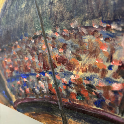 Classic Figurative Oil Painting "Flying Trapeze" Rustic Small Artwork Holland Art Shop