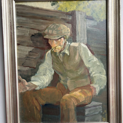 Detailed Portrait Oil Painting "Seated Man" Original Artwork Holland Art Shop