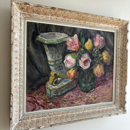 Handcrafted Floral Still Life Oil Painting "Flower Vase" Expressive Artwork Holland Art Shop