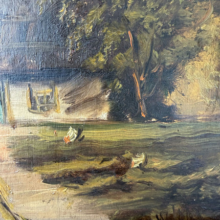 Elegant Landscape Oil Painting "Thatched Cottage" Original Art Holland Art Shop