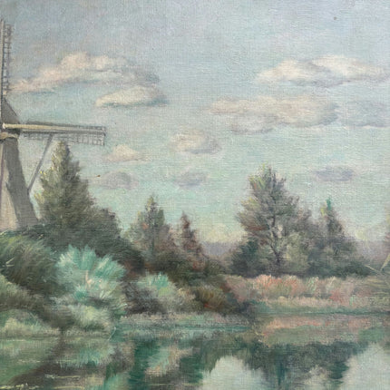 Vintage Landscape Oil Painting "Windmill Structure" Timeless Art Holland Art Shop