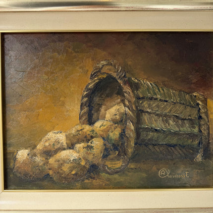 Handcrafted Still Life Oil Painting "Rope Basket" Elegant Art Holland Art Shop