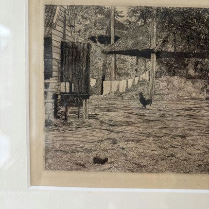 Authentic Oil Painting Farm "Farmyard Scene" Expressive Small Art Holland Art Shop