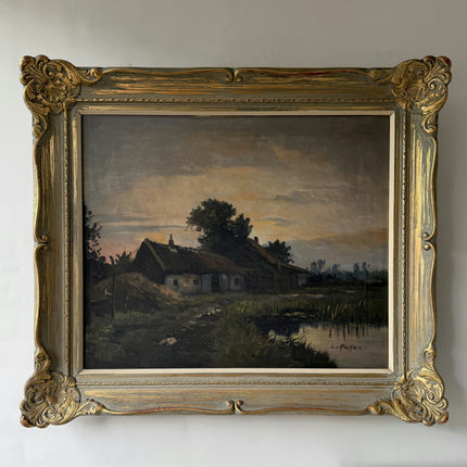 Timeless Landscape Oil Painting "Gilded Frame" Authentic Large Art Holland Art Shop