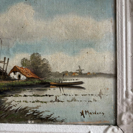 Elegant Landscape Oil Painting "Windmill Scene" Traditional Small Art Holland Art Shop