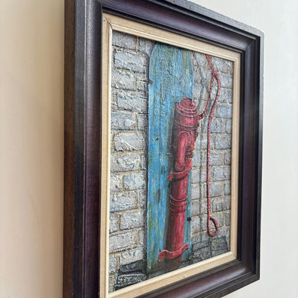Timeless Still Life Oil Painting "Red Firehydrant" Expressive Artwork Holland Art Shop