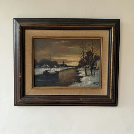 Refined Winter Landscape Oil Painting "Framed Painting" Classic Small Art Holland Art Shop