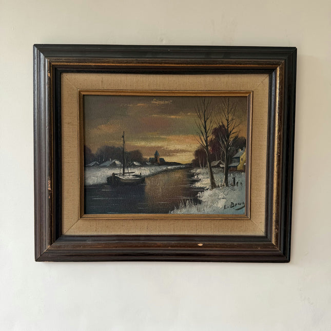 Refined Winter Landscape Oil Painting "Framed Painting" Classic Small Art Holland Art Shop