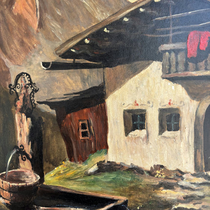 Authentic Landscape Oil Painting "Mountain Cottage" Elegant Art Holland Art Shop