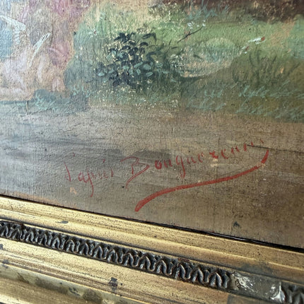 19th Century Antique Figurative Oil Painting "Dancing Nymph" Small Artwork Holland Art Shop