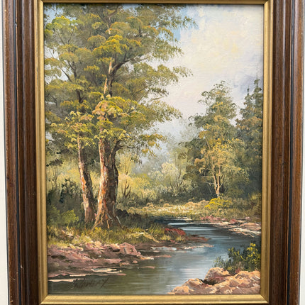 Traditional Landscape Oil Painting "Riverside Trees" Detailed Art Holland Art Shop