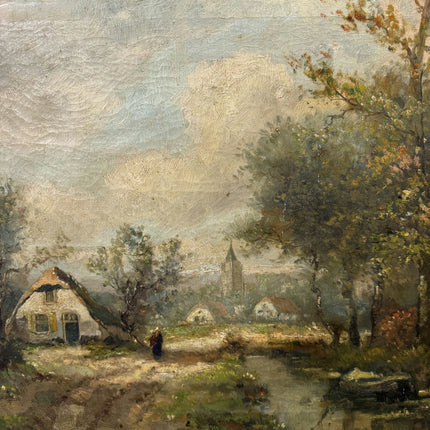 Vintage Landscape Oil Painting "Thatched Cottage" Timeless Artwork Holland Art Shop