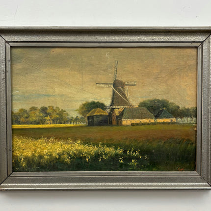 Original Landscape Oil Painting "Thatched Windmill" Timeless Dutch  Art Holland Art Shop