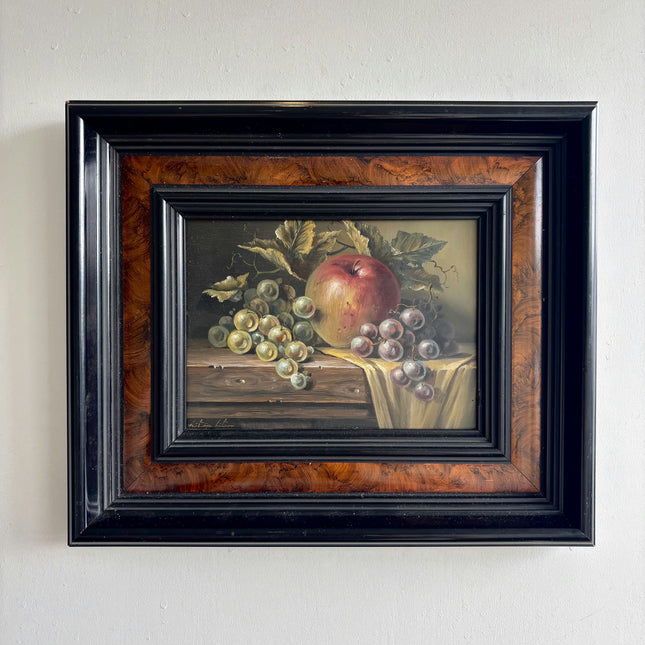 Timeless Still Life Oil Painting "Glistening Grapes" Traditional Small Art Holland Art Shop