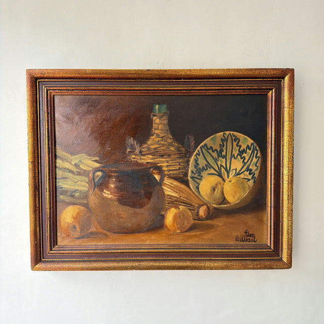 Refined Still Life Oil Painting "Earthen Jug" Rustic Art Holland Art Shop