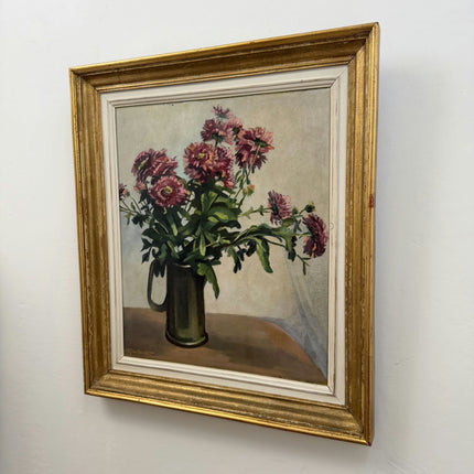 Timeless Floral Still Life Oil Painting "Pink Flowers" Handcrafted Large Art Holland Art Shop