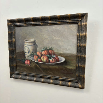 Vintage Still Life Oil Painting "Wood Plank" Authentic Small Artwork Holland Art Shop