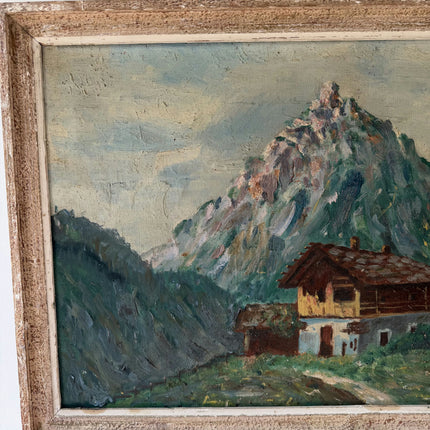 Original Landscape Oil Painting "Mountain Peak" Vintage Art Holland Art Shop