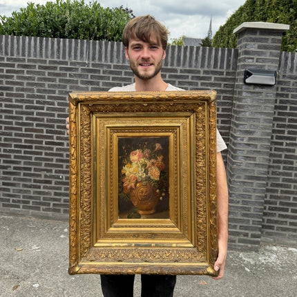 19th Century Antique Still Life Oil Painting "Gilded Frame" Artwork Holland Art Shop
