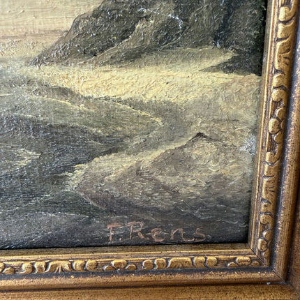 Remarkable Oil Painting Seascape "Sailing Vessels" Original Small Art Holland Art Shop