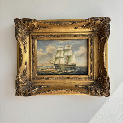 Classic Seascape Oil Painting "Green Sails" Detailed French Artwork Holland Art Shop