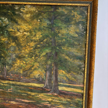 Timeless Landscape Oil Painting "Sunlit Trees" Rustic Artwork Holland Art Shop