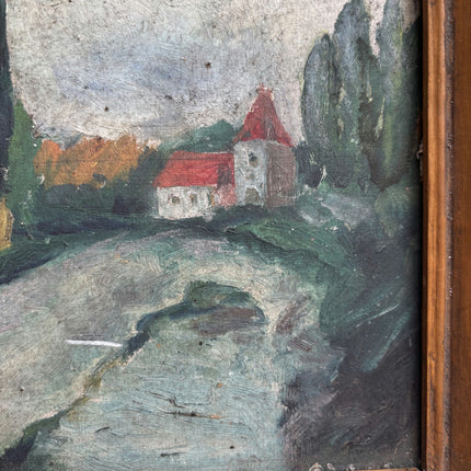 Expressive Landscape Oil Painting "Cypress Trees" Elegant Small Artwork Holland Art Shop