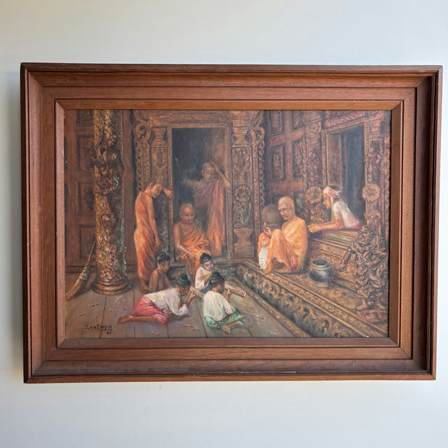 Authentic Figurative Oil Painting "Wooden Frame" Rustic Large Art Holland Art Shop