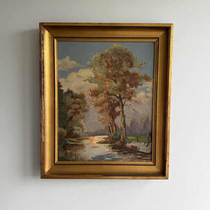 Elegant Landscape Oil Painting "Autumn Tree" Detailed Artwork Holland Art Shop