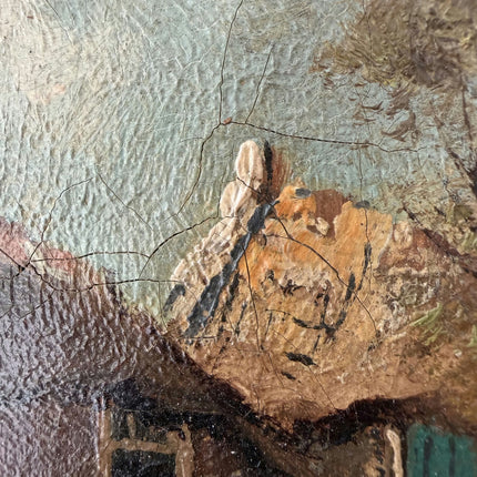 Original Landscape Oil Painting "Thatched Cottage" Rustic Small Art Holland Art Shop